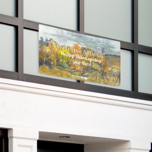 Herfst landschappen waterverf Banner (Buitenkant Gebouw)