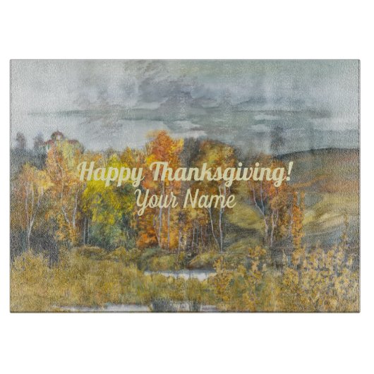 Herfst landschappen waterverf Snijbord Snijplank (Voorkant)