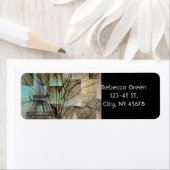 Herfst Landschapsboomtakken Paris Eiffeltoren Etiket (Insitu)