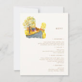 herfst landschapselegant trouwensmenu kaart (Voorkant)