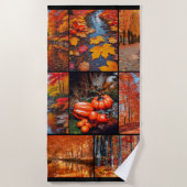 Herfst Landschapsfoto Collage Kunst Strandlaken (Voorkant)