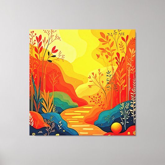 Herfst Landschapskunst Canvas Afdruk (Voorkant)