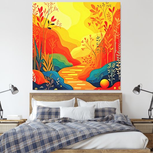 Herfst Landschapskunst Canvas Afdruk (Insitu (Slaapkamer))