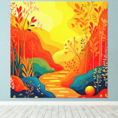 Herfst Landschapskunst Canvas Afdruk (Insitu (Houten vloer))