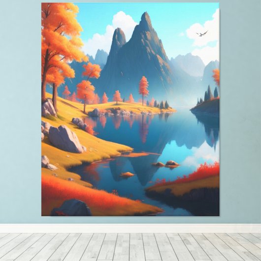Herfst Landschapskunst Canvas Afdruk (Insitu (Houten vloer))
