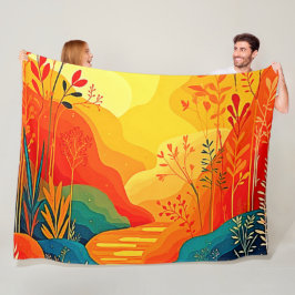 Herfst Landschapskunst Fleece Deken