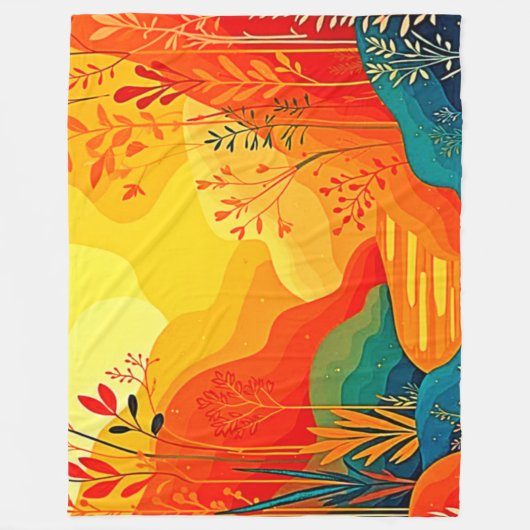 Herfst Landschapskunst Fleece Deken (Voorkant)