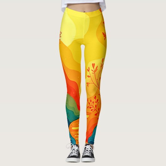Herfst Landschapskunst Leggings (Voorkant)