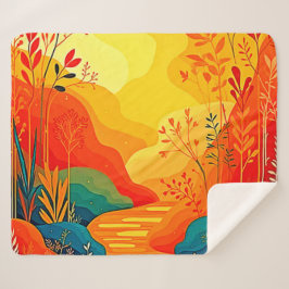 Herfst Landschapskunst Sherpa Deken