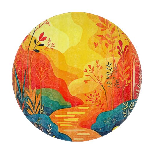 Herfst Landschapskunst Snijplank (Voorkant)