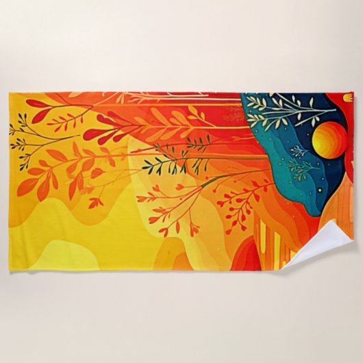 Herfst Landschapskunst Strandlaken (Voorkant)