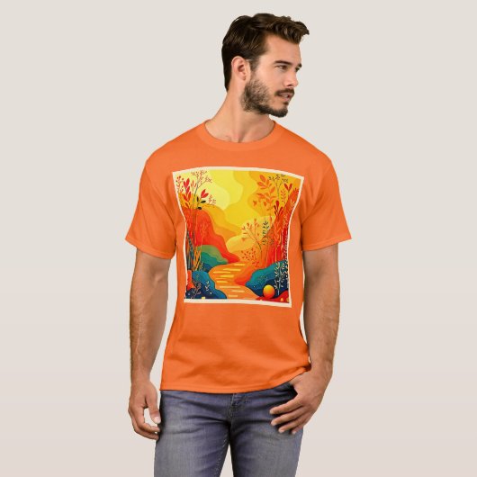 Herfst Landschapskunst T-shirt (Voorkant volledig)