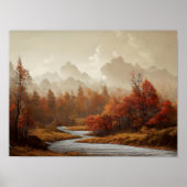Herfst Landschapsprint, Herfstblad Kunst, Autumn Poster (Voorkant)
