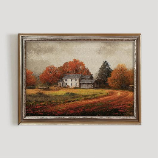 Herfst Landschapsprint, Herfstblad Muurkunst, Rus Poster