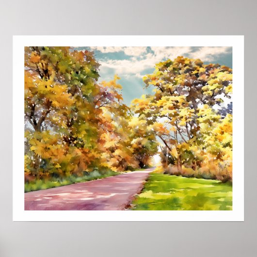 Herfst Landweg bij Pottstown.  Poster (Voorkant)