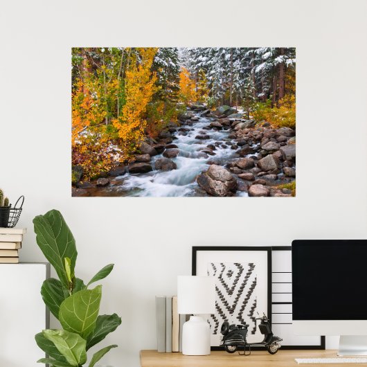 Herfst langs Bishop creek, Californië Poster (Thuiskantoor)
