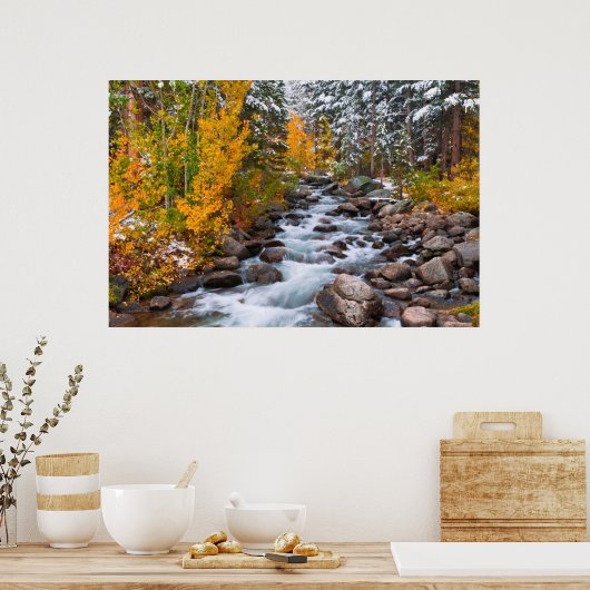 Herfst langs Bishop creek, Californië Poster (Keuken)