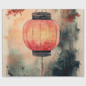 Herfst Lantaarn Sumi-E Waterverf Cadeaupapier (Vlak)