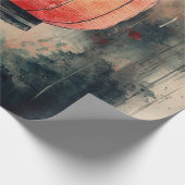 Herfst Lantaarn Sumi-E Waterverf Cadeaupapier (Hoek)