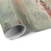 Herfst Lantaarn Sumi-E Waterverf Cadeaupapier (Rol Hoek)