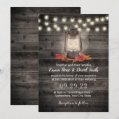  herfst Lantern Barn Wood Fall Wedding Kaart (Voorkant / Achterkant)