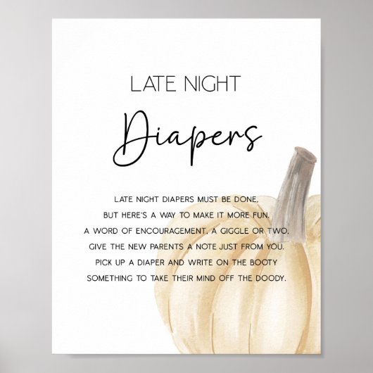 Herfst Late Night Luiers Douche Game Poster (Voorkant)