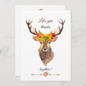 Herfst Laten we Bedankt Thanksgiving Diner geven Kaart (Voorkant / Achterkant)