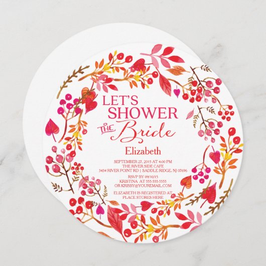 Herfst, laten we het bruid vrijgezellenfeest douch kaart (Voorkant / Achterkant)