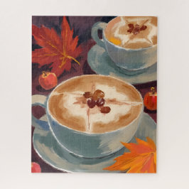 Herfst Latte Afspraak | Waterverf Herfst Koffiebla Legpuzzel
