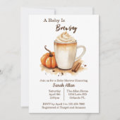 Herfst Latte Baby is het brouwen van Baby shower u Kaart (Voorkant)