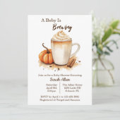 Herfst Latte Baby is het brouwen van Baby shower u Kaart (Staand voorkant)