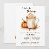 Herfst Latte Baby is het brouwen van Baby shower u Kaart (Voorkant / Achterkant)