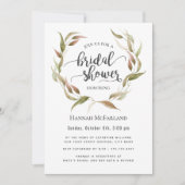 Herfst Laurel Wreath Bridal Shower Kaart (Voorkant)