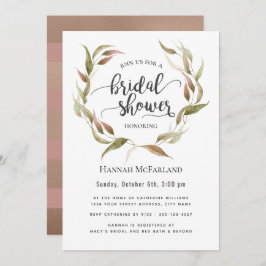 Herfst Laurel Wreath Bridal Shower Kaart