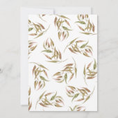 herfst laurier krans monogram bruiloft uitnodiging (Achterkant)