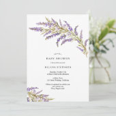 Herfst lavendel florale waterverf chique baby show kaart (Staand voorkant)