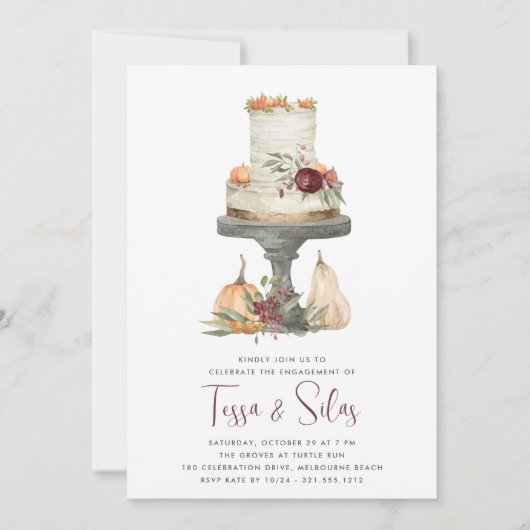 Herfst Layer Cake Engagement Party Kaart (Voorkant)