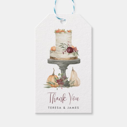 Herfst Layer Cake Persoonlijk Dank u Cadeaulabel (Voorkant)