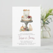 Herfst Layer Cake Rehearsal Dinner Kaart (Staand voorkant)