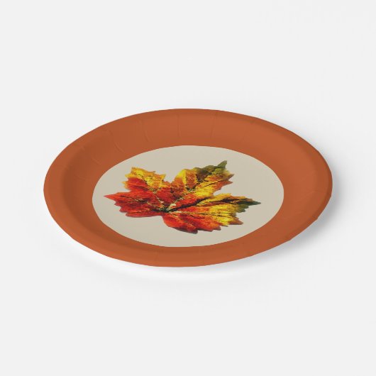 Herfst Leaf 7-inch Bord papier (Gekanteld)