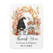Herfst Leaf Arch Gnome Wedding Bedankt Card Magneet (Verticaal)