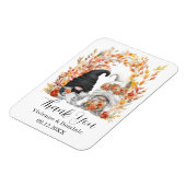 Herfst Leaf Arch Gnome Wedding Bedankt Card Magneet (Linkerzijde)