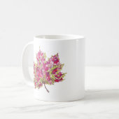 Herfst Leaf Art - Boho Waterverf in het Paarse Koffiemok (Voorkant links)