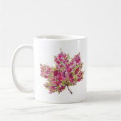Herfst Leaf Art - Boho Waterverf in het Paarse Koffiemok (Links)