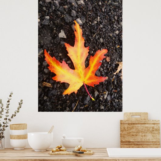 Herfst Leaf Bright versie van afbeelding. Restiq. Poster (Keuken)