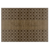 Herfst Leaf Brown Squares Snijplank (Voorkant)