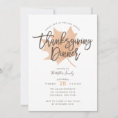 Herfst Leaf Chic Thanksgiving Diner Kaart (Voorkant)