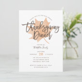 Herfst Leaf Chic Thanksgiving Diner Kaart (Staand voorkant)