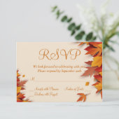 Herfst Leaf Classic RSVP-kaart - horizontaal RSVP Kaartje (Staand voorkant)