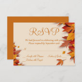 Herfst Leaf Classic RSVP-kaart - horizontaal RSVP Kaartje (Voorkant / Achterkant)